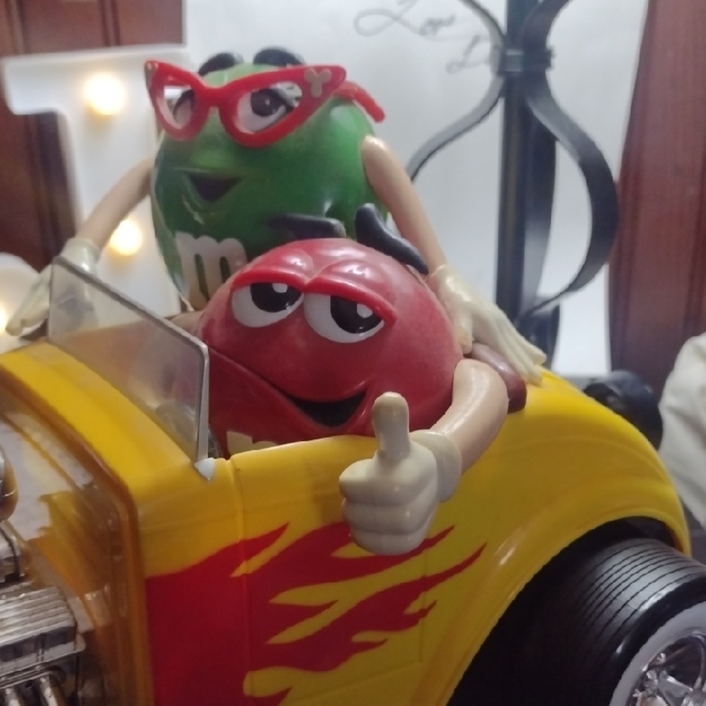 M&M'S Yellow Toy Car with Red and Green Characters